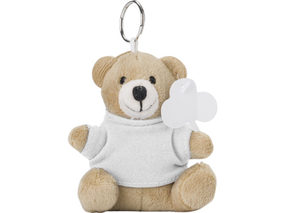 Teddybär Schlüsselanhänger 'Ted' – Weiß bedrucken, Art.-Nr. 002999999_8851