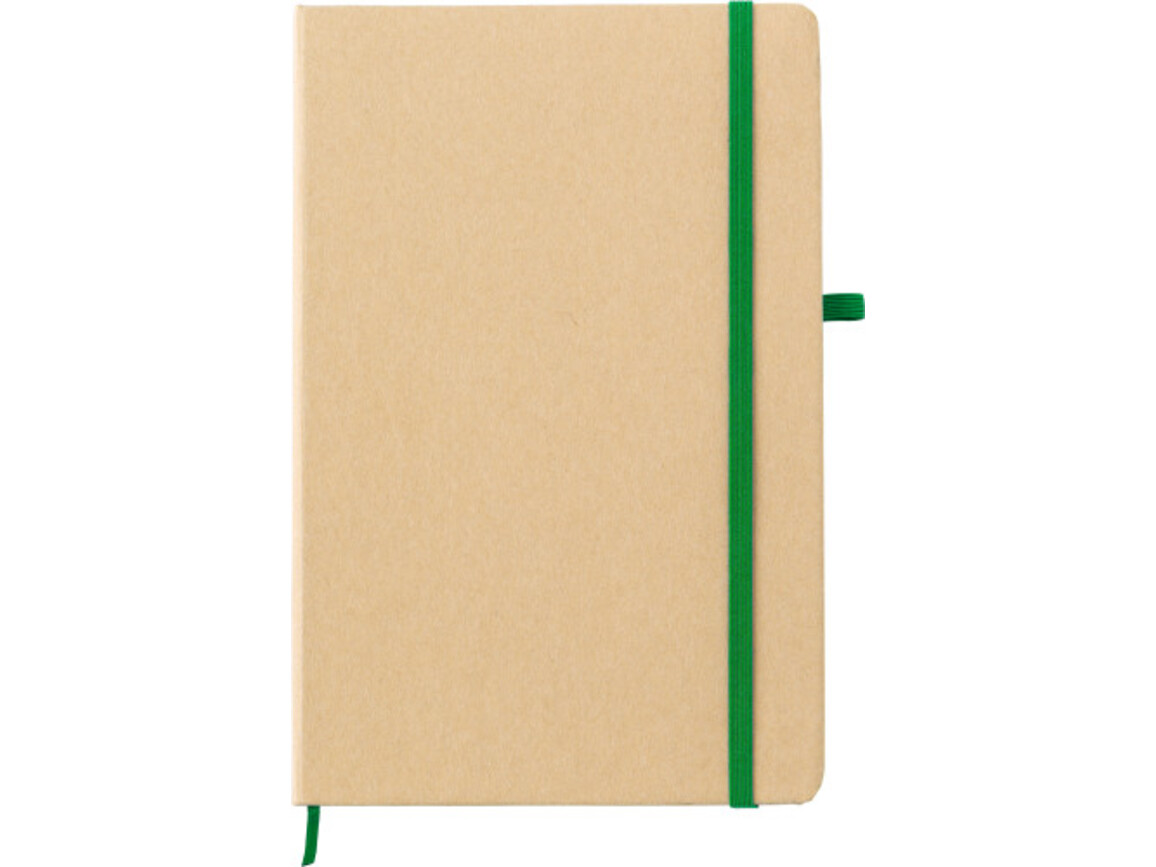 Notizbuch aus Papier Cora – Grün bedrucken, Art.-Nr. 004999999_9144