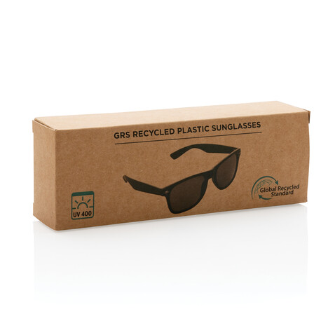 Sonnenbrille aus GRS recyceltem Kunststoff schwarz bedrucken, Art.-Nr. P453.961