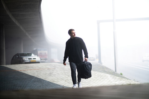 Bobby Soft, Anti-Diebstahl-Rucksack schwarz, grün bedrucken, Art.-Nr. P705.791