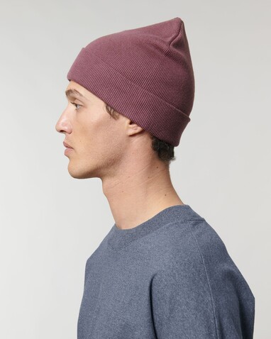 Rib Beanie - Der Rippstrick-Beanie - Hibiscus Rose - OS bedrucken, Art.-Nr. STAU772C062OS