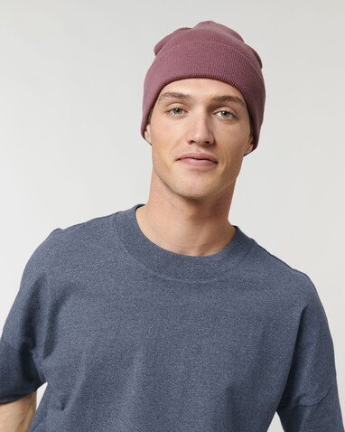 Rib Beanie - Der Rippstrick-Beanie - Hibiscus Rose - OS bedrucken, Art.-Nr. STAU772C062OS