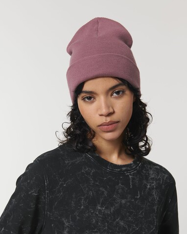 Rib Beanie - Der Rippstrick-Beanie - Hibiscus Rose - OS bedrucken, Art.-Nr. STAU772C062OS