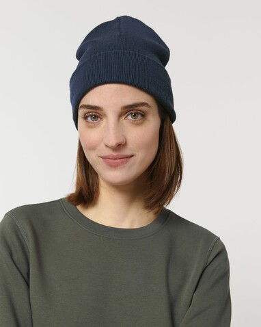 Rib Beanie - French Navy - OS bedrucken, Art.-Nr. STAU772C727OS