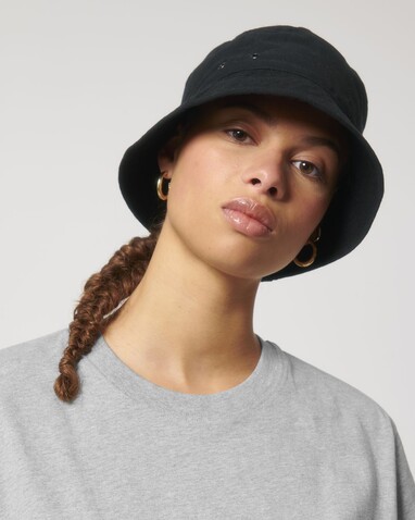 Bucket Hat - Der Canvas-Fischerhut - Black - M/L bedrucken, Art.-Nr. STAU893C002ML