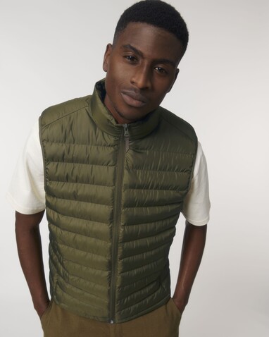 Stanley Climber - Herren-Steppweste - British Khaki - S bedrucken, Art.-Nr. STJM836C0081S