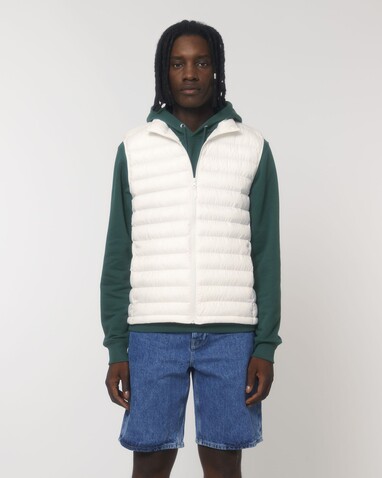 Stanley Climber - Herren-Steppweste - Off White - L bedrucken, Art.-Nr. STJM836C0181L