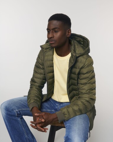Stanley Voyager - Wattierte Herren Steppjacke - British Khaki - S bedrucken, Art.-Nr. STJM837C0081S