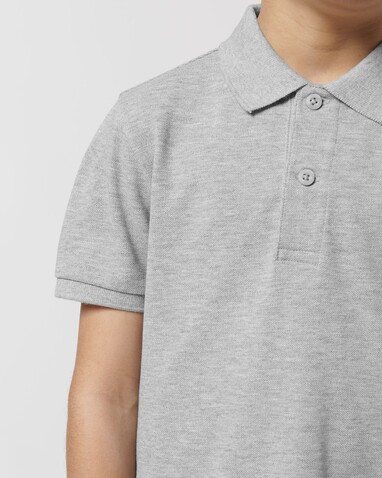Mini Sprinter - Das Iconic Kinder-Polo - Heather Grey - 3-4/98-104cm bedrucken, Art.-Nr. STPK908C25003
