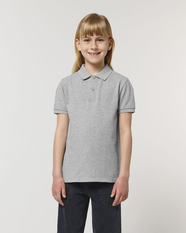 Mini Sprinter - Das Iconic Kinder-Polo - Heather Grey - 12-13/152-158cm bedrucken, Art.-Nr. STPK908C25012