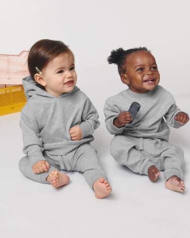 Baby Changer - Das Iconic Baby-Rundhals-Sweatshirt - Heather Grey - 24-36 m/92-98cm bedrucken, Art.-Nr. STSB920C250B5