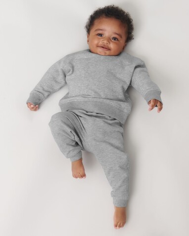 Baby Changer - Das Iconic Baby-Rundhals-Sweatshirt - Heather Grey - 6-12 m/68-80cm bedrucken, Art.-Nr. STSB920C250B2