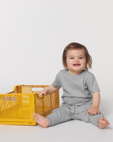 Baby Creator - Das Iconic Baby-T-Shirt - Heather Grey - 24-36 m/92-98cm bedrucken, Art.-Nr. STTB918C250B5
