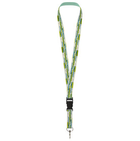 Bucks Sublimation Lanyard mit Schnappverschluss aus recyceltem PET Kunststoff, schwarz, weiss, 10mm bedrucken, Art.-Nr. 1PL0601C