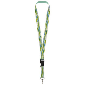 Bucks Sublimation Lanyard mit Schnappverschluss aus recyceltem PET Kunststoff, schwarz, weiss, 10mm bedrucken, Art.-Nr. 1PL0601C