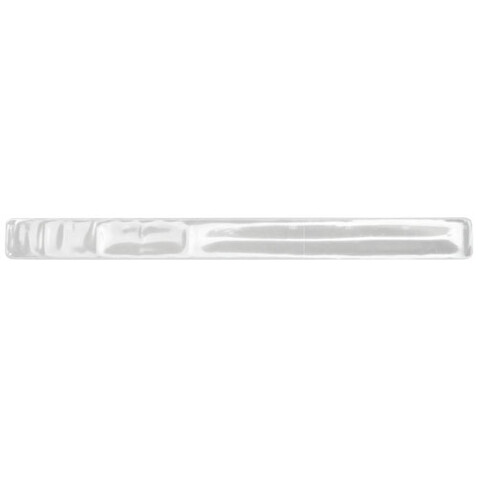 RFX™ 34 cm reflektierendes PVC Schnapparmband, weiss bedrucken, Art.-Nr. 1PR00101
