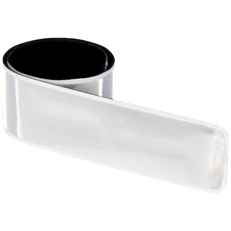 RFX™ 34 cm reflektierendes PVC Schnapparmband, weiss bedrucken, Art.-Nr. 1PR00101