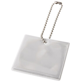 RFX™ H-16 Reflektierender Anhänger, quadratisch, weiss bedrucken, Art.-Nr. 1PR02301