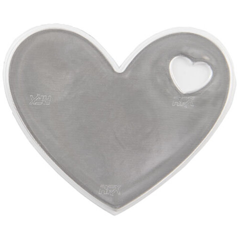 RFX™ S-12 Reflektierender Herz PVC-Aufkleber M, weiss bedrucken, Art.-Nr. 1PR03801