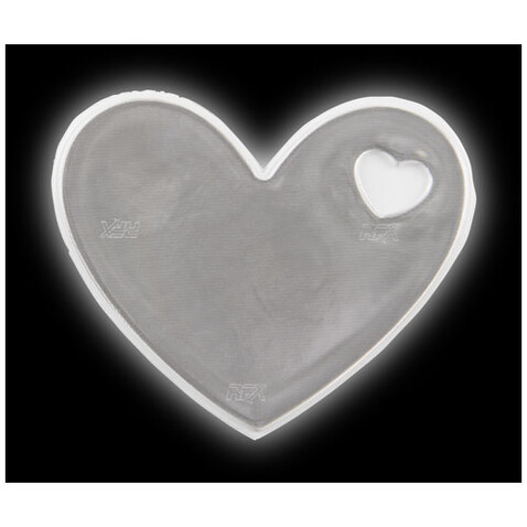 RFX™ S-12 Reflektierender Herz PVC-Aufkleber M, weiss bedrucken, Art.-Nr. 1PR03801
