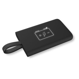 SCX.design P05 1000 mAh Powerbank mit Leuchtlogo, schwarz, weiss bedrucken, Art.-Nr. 1PX01500