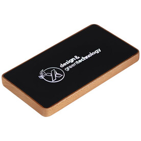 SCX.design P35 5.000 mAh Powerbank aus Holz mit Leuchtlogo, holz, schwarz bedrucken, Art.-Nr. 1PX04971