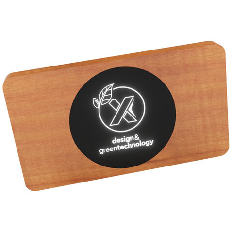 SCX.design P37 5000 mAh kabellose Powerbank aus Holz mit Leuchtlogo, holz bedrucken, Art.-Nr. 1PX06371