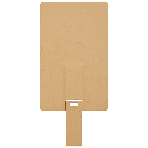 Rechteckiger, ausklappbarer USB-Stick in Kreditkarten-Format, Kraftpapier, 1GB bedrucken, Art.-Nr. 1Z48506D