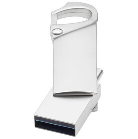 Typ C USB Stick 3.0 mit Karabiner, silber, 32GB bedrucken, Art.-Nr. 1Z49281L