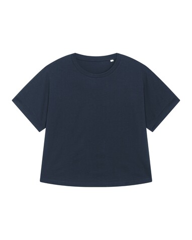 Stella Collider - Das Oversized Damen-T-Shirt mit gekrempelten Ärmeln - French Navy - M bedrucken, Art.-Nr. STTW089C7271M
