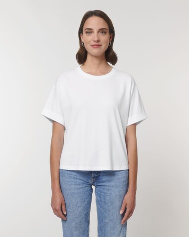 Stella Collider - Das Oversized Damen-T-Shirt mit gekrempelten Ärmeln - White - XS bedrucken, Art.-Nr. STTW089C001XS
