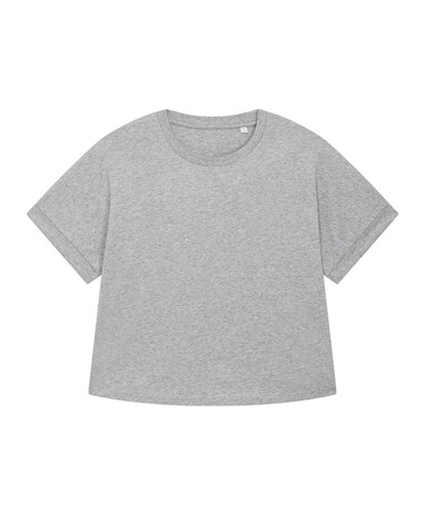 Stella Collider - Das Oversized Damen-T-Shirt mit gekrempelten Ärmeln - Heather Grey - XL bedrucken, Art.-Nr. STTW089C2501X