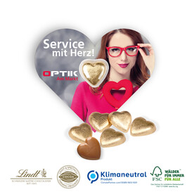 Schokokarte Business - Herz, Klimaneutral, FSC® bedrucken, Art.-Nr. 91210