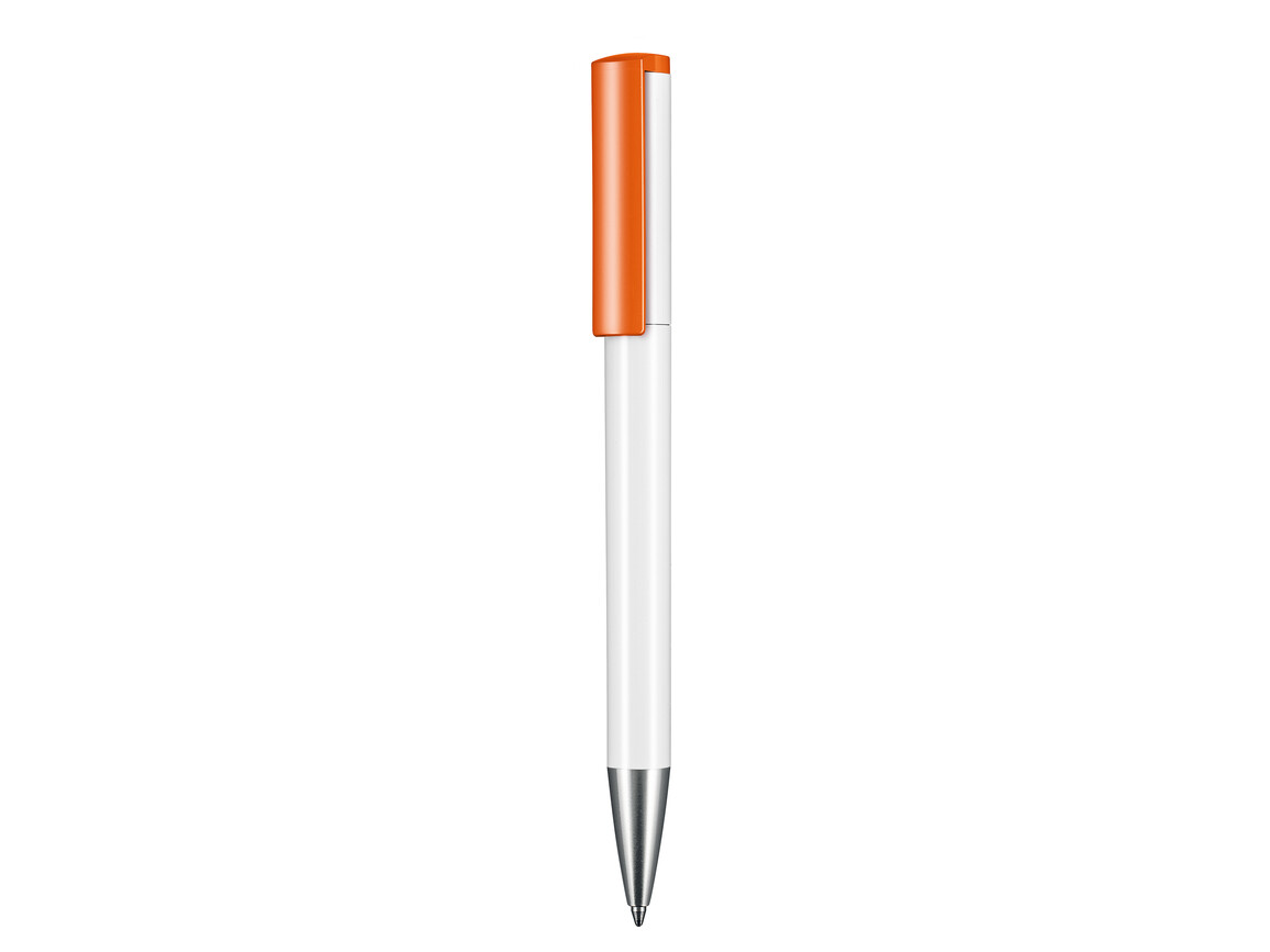 Kugelschreiber LIFT–weiss/orange bedrucken, Art.-Nr. 03800_0101_0501