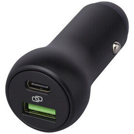 Pilot duales 55W USB-C/USB-A Autoladegerät, schwarz bedrucken, Art.-Nr. 12425990