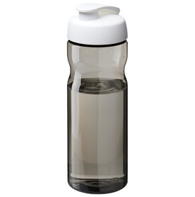 H2O Active® Eco Base 650 ml Sportflasche mit Klappdeckel, weiss, kohle bedrucken, Art.-Nr. 22010001