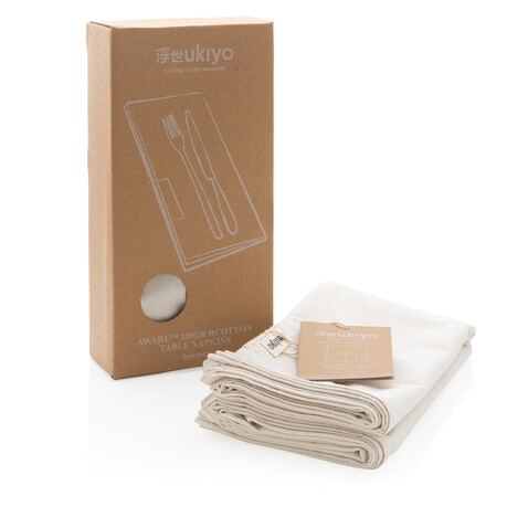 Ukiyo Aware™ 180gr rCotton 4-tlg. Servietten-Set off white bedrucken, Art.-Nr. P261.250