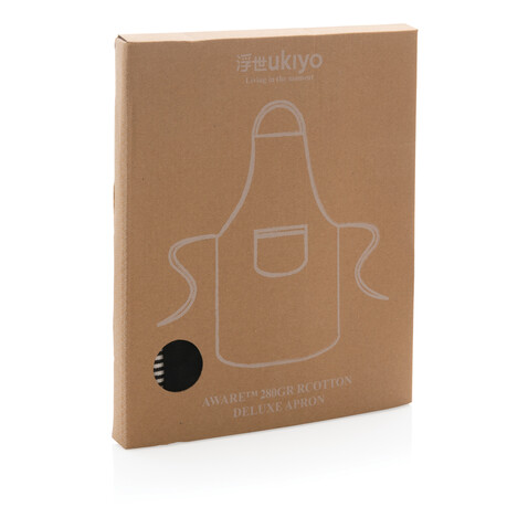 Ukiyo Aware™ 280gr rCotton Deluxe Schürze schwarz bedrucken, Art.-Nr. P262.111