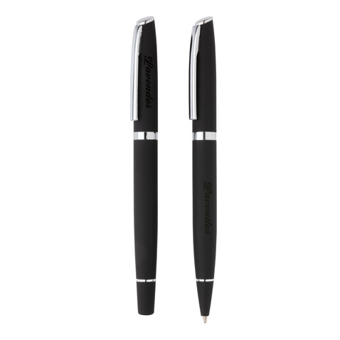 Deluxe Stifte-Set schwarz bedrucken, Art.-Nr. P610.571
