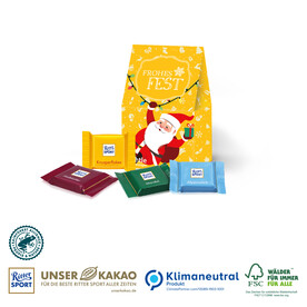 Präsent Christmas Minis mit Ritter SPORT Schokotäfelchen, Klimaneutral, FSC® bedrucken, Art.-Nr. 95434-W