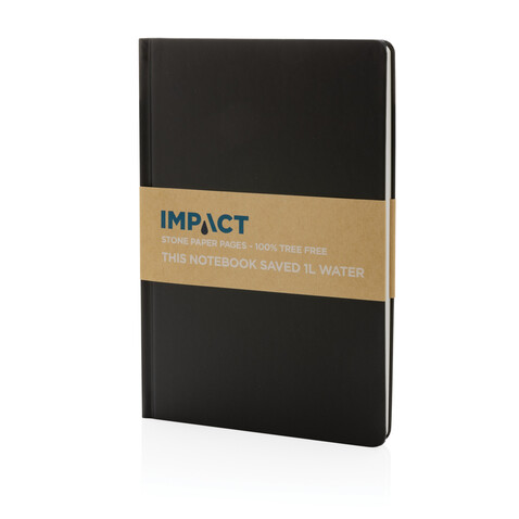 A5 Impact Steinpaper Hardcover Notizbuch schwarz bedrucken, Art.-Nr. P774.351