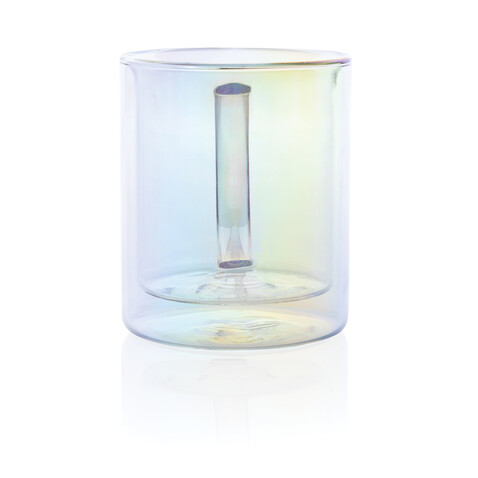 Doppelwandiger Deluxe-Becher aus galvanisiertem Glas transparent bedrucken, Art.-Nr. P433.110