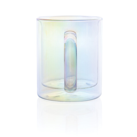 Doppelwandiger Deluxe-Becher aus galvanisiertem Glas transparent bedrucken, Art.-Nr. P433.110