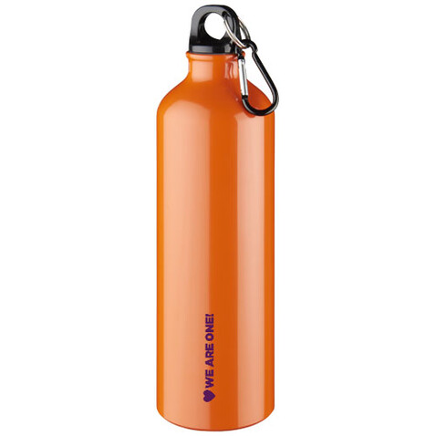 Oregon 770 ml Aluminium Trinkflasche mit Karabinerhaken, orange bedrucken, Art.-Nr. 10029707