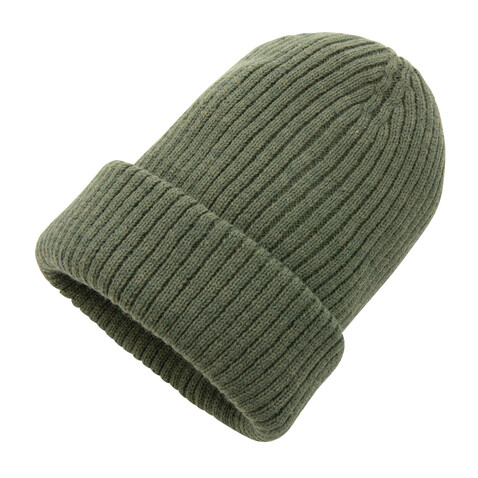 Impact AWARE™ Polylana® doppelt gestrickte Mütze grün bedrucken, Art.-Nr. P453.397