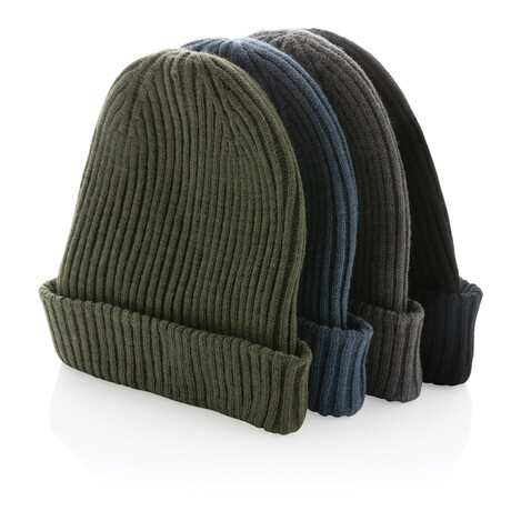 Impact AWARE™ Polylana® doppelt gestrickte Mütze grün bedrucken, Art.-Nr. P453.397