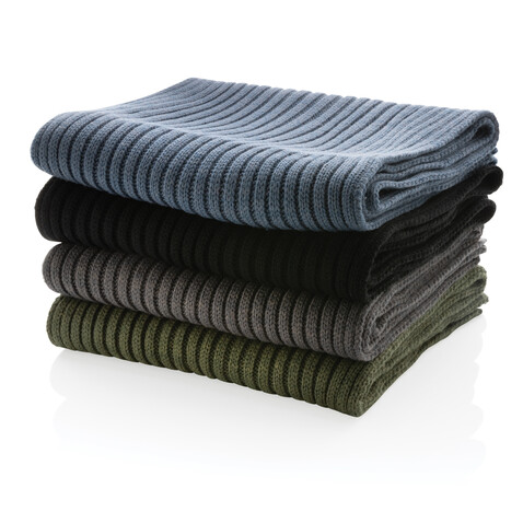 Impact AWARE™ Polylana® Strickschal 180x25cm schwarz bedrucken, Art.-Nr. P453.441