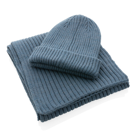 Impact AWARE™ Polylana® Strickschal 180x25cm Sage blue bedrucken, Art.-Nr. P453.445