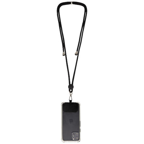 Kubi Smartphone Lanyard, schwarz bedrucken, Art.-Nr. 12426390