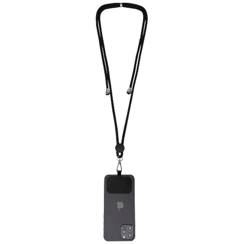 Kubi Smartphone Lanyard, schwarz bedrucken, Art.-Nr. 12426390